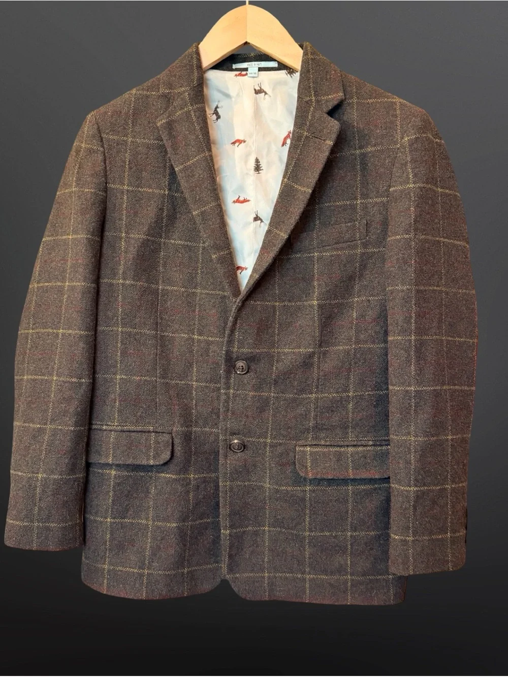 Class Club Gold Label Boys Wool Blend Blazer 14/16 | Windowpane Plaid